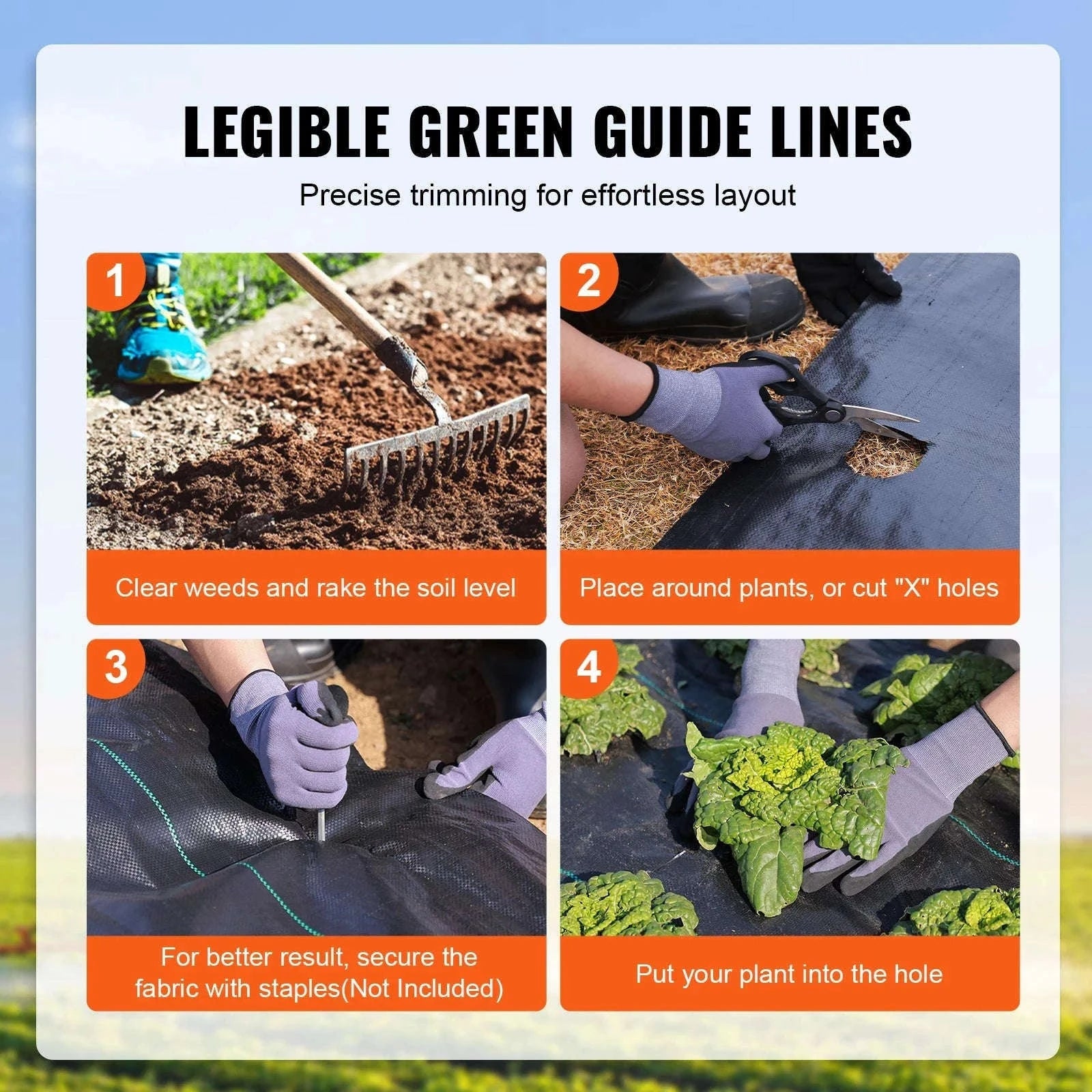 Heavy Duty Weed Barrier Fabric 3x50FT Woven Landscape Cloth-3x50ft / United States