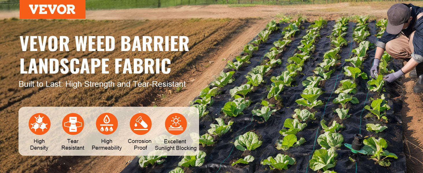 Heavy Duty Weed Barrier Fabric 3x50FT Woven Landscape Cloth-3x50ft / United States