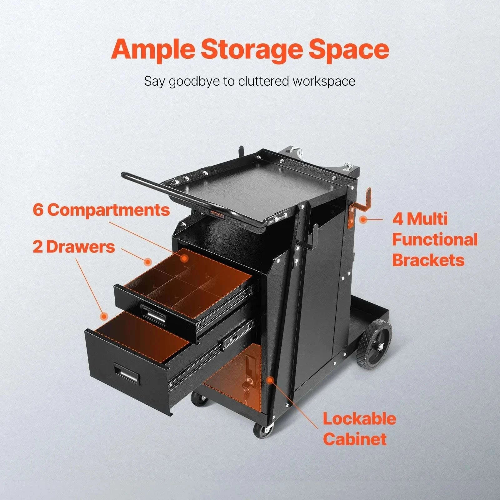 Heavy Duty Welding Cart with Drawers, Lockable Cabinet & Swivel Wheels-WT-178 / CZECH REPUBLIC