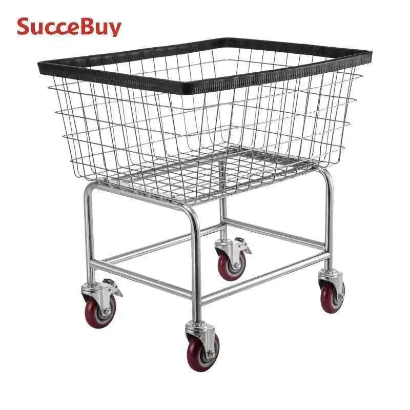 Heavy Duty Wire Laundry Cart with Wheels 2.8 Bushel Capacity-88L / United States