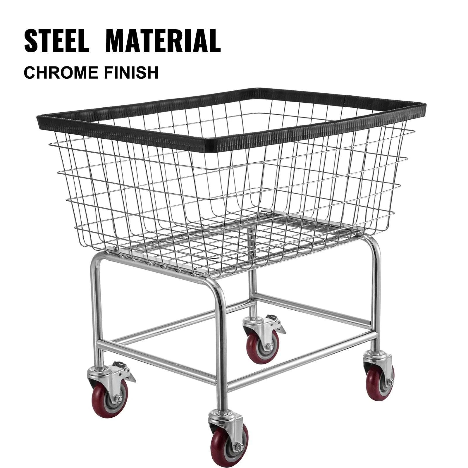 Heavy Duty Wire Laundry Cart with Wheels 2.8 Bushel Capacity-88L / United States