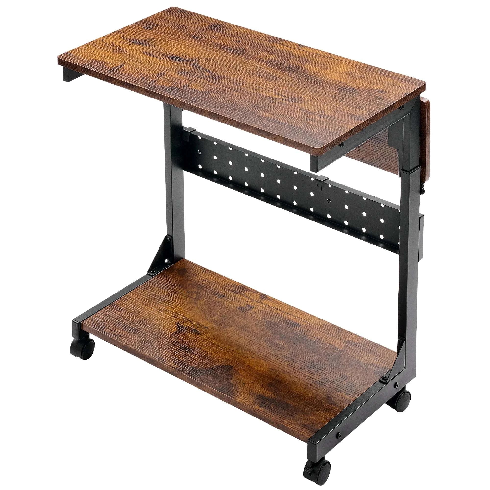 Height Adjustable 2-Tier Sofa Desk 25in PC Stand for Home Use-black / United States