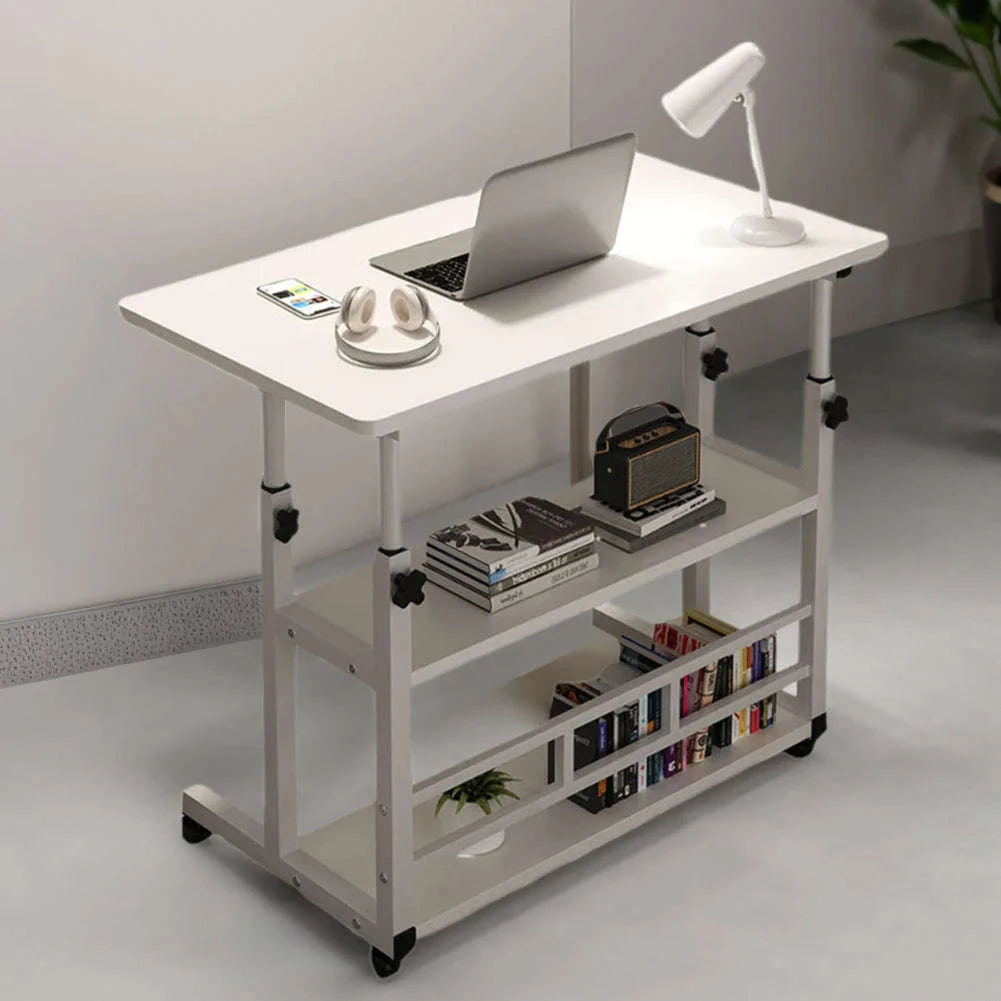Height Adjustable Wooden Bedside Desk for Home Office-white / United States