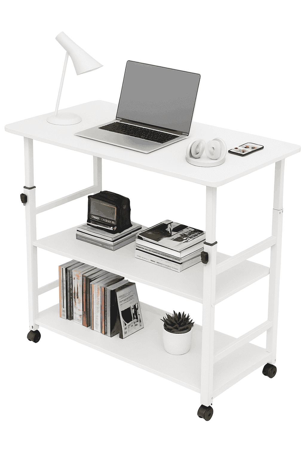 Height Adjustable Wooden Bedside Desk for Home Office-white / United States