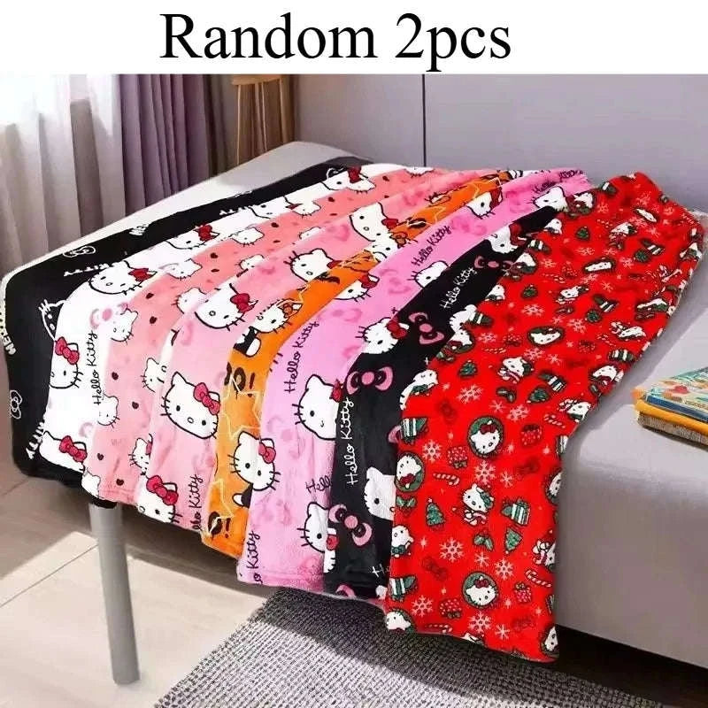 Hello Kitty Flannel Pajama Pants Women Soft Stretch Sleep Bottoms-1pc / S / United States