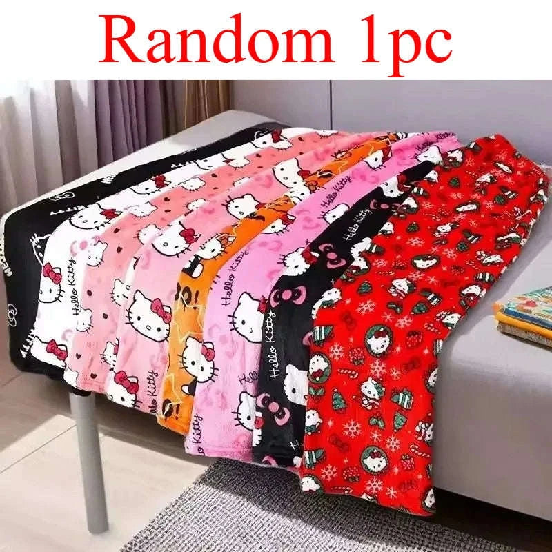 Hello Kitty Flannel Pajama Pants Women Soft Stretch Sleep Bottoms-1pc / S / United States