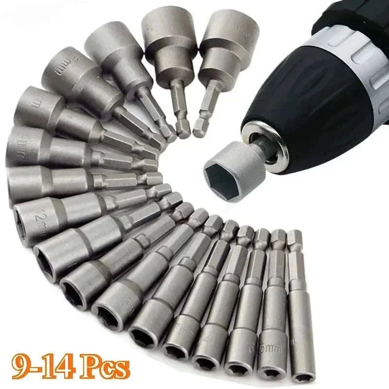 Hex Socket Nut Driver Set 5–13mm Multi-Size Wrench Bit Kit-United States / 9pcs