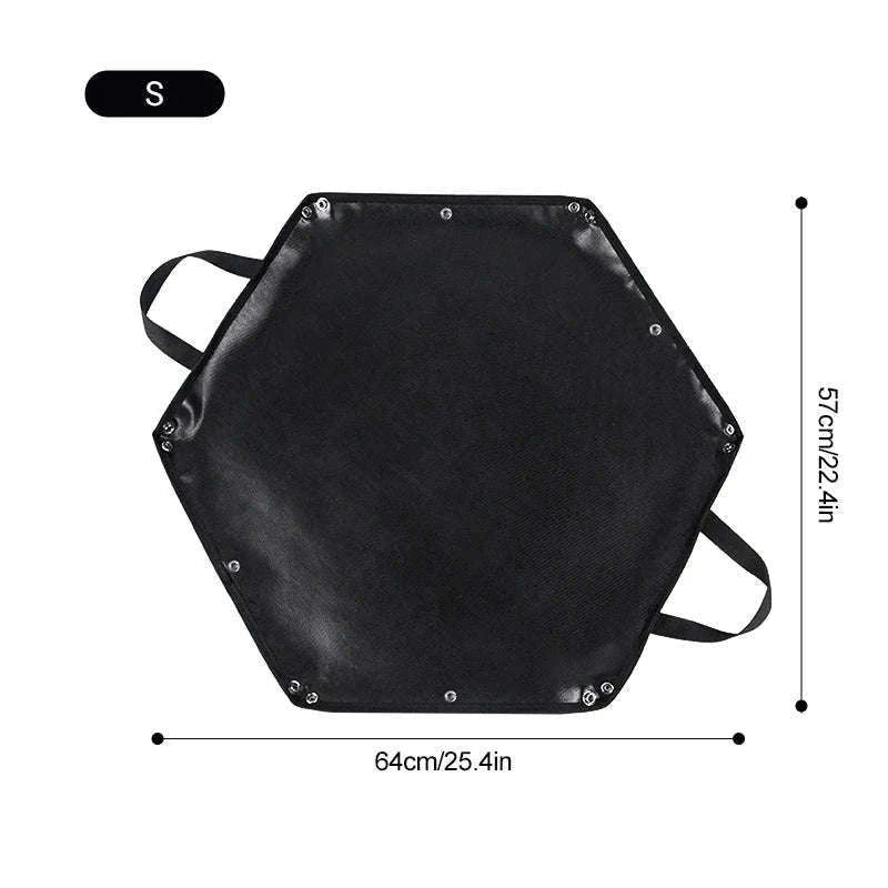 Hexagonal Fire Pit Mat for BBQ and Picnic Heat Protection-Black-L