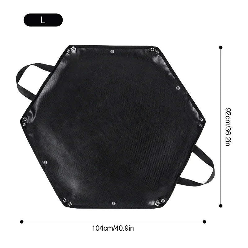 Hexagonal Fire Pit Mat for BBQ and Picnic Heat Protection-Black-L