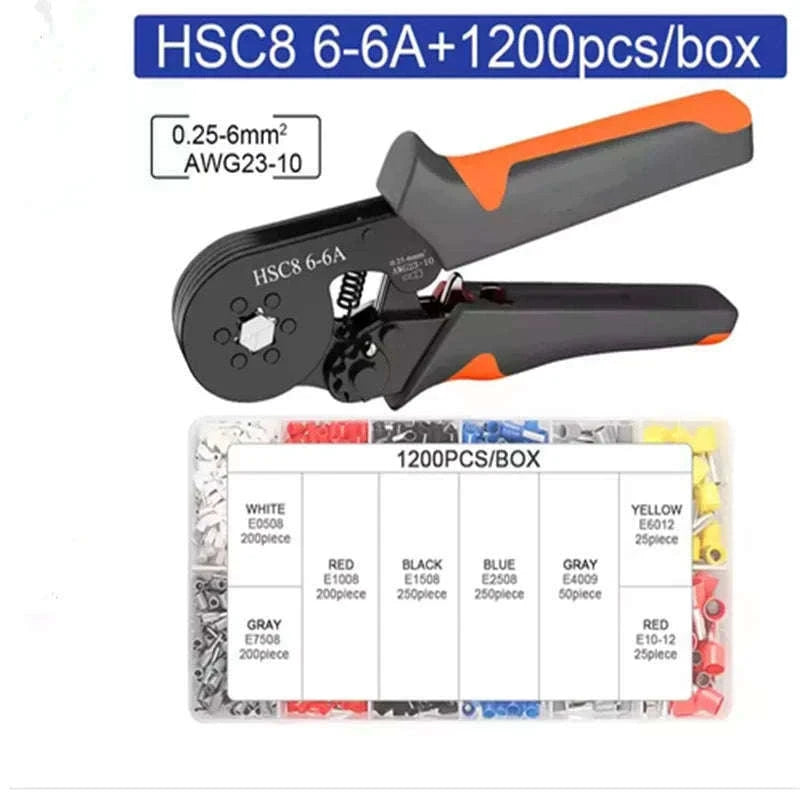 Hexagonal Ratchet Ferrule Crimping Tool Kit for Clean Terminations-HSC8 6-6A 800PCs