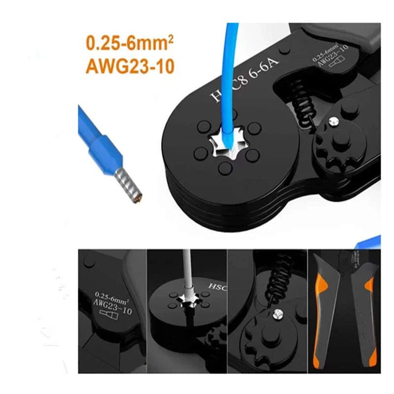 Hexagonal Ratchet Ferrule Crimping Tool Kit-HSC8 6-6A 800PCs