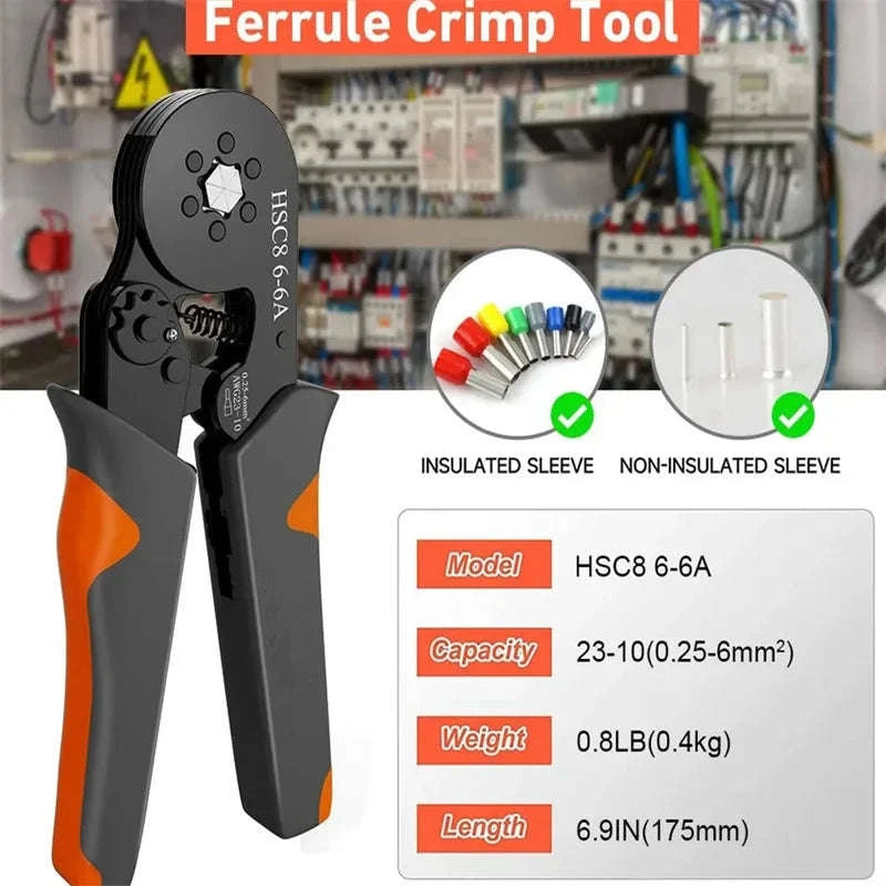 Hexagonal Ratchet Ferrule Crimping Tool Kit-HSC8 6-6A 800PCs
