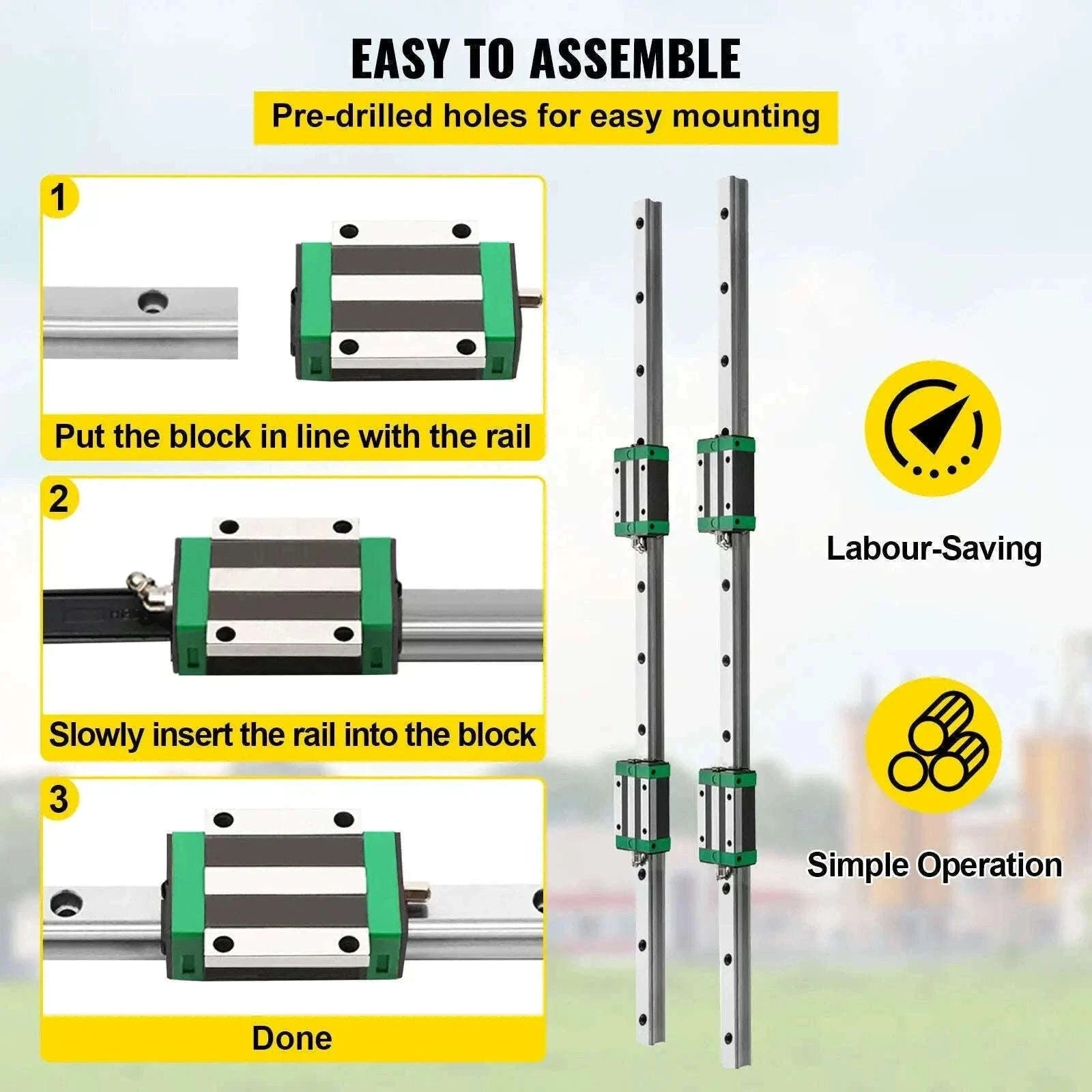 HGR20 Linear Guide Rail Kit with Ballscrew for CNC Machines-2PCS HGR20-700mm / spain