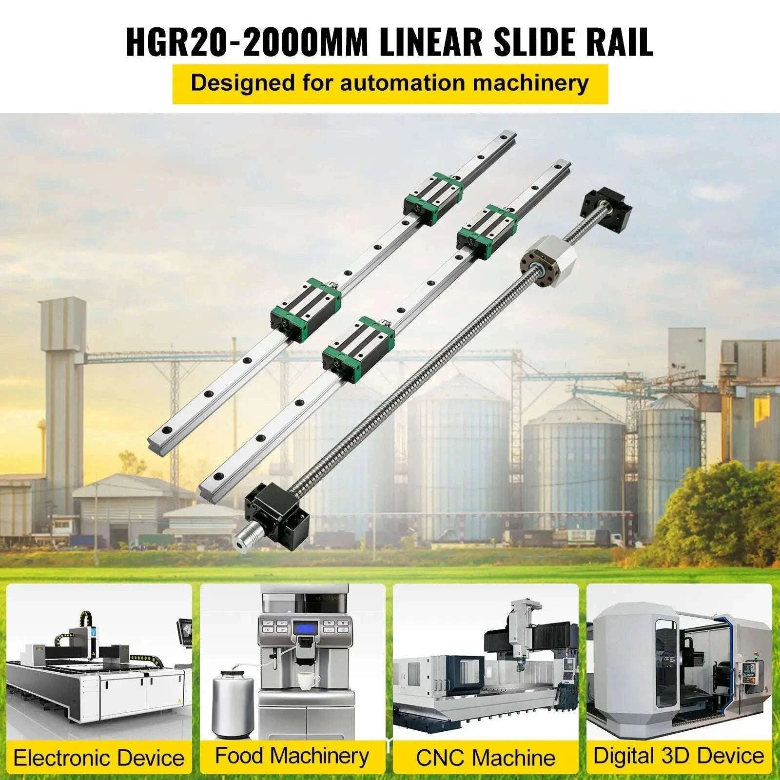 HGR20 Linear Guide Rail Kit with Ballscrew for CNC Machines-2PCS HGR20-700mm / spain