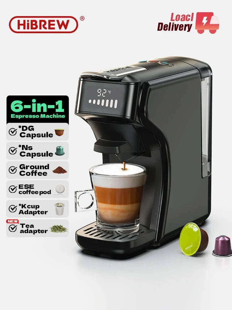 HiBREW 6-in-1 Capsule Coffee Machine for Hot & Cold Espresso-H1B M3A WH Tray / Saudi Arabia / UK