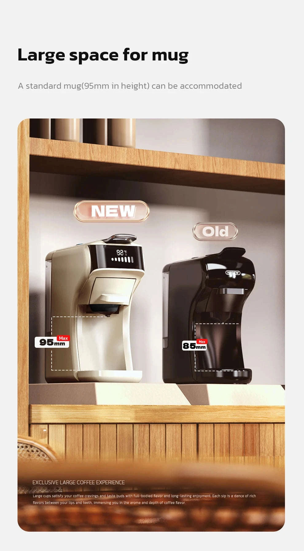 HiBREW 6‑in‑1 Capsule Coffee Machine for Hot & Cold Espresso-H1B M3A WH Tray / Saudi Arabia / UK