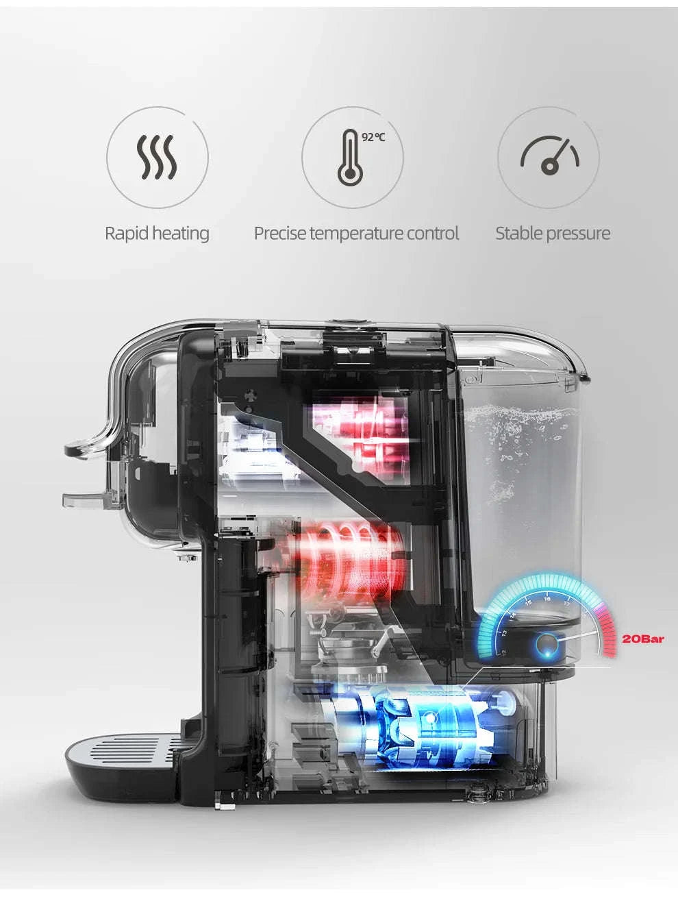 HiBREW Multiple Capsule Coffee Machine 5‑in‑1 Hot & Cold Brewing-H2B BK / spain / UK