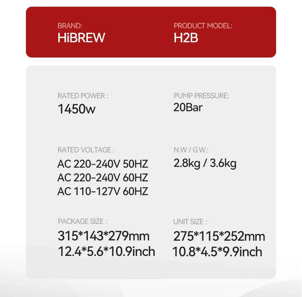 HiBREW Multiple Capsule Coffee Machine 5‑in‑1 Hot & Cold Brewing-H2B BK / spain / UK