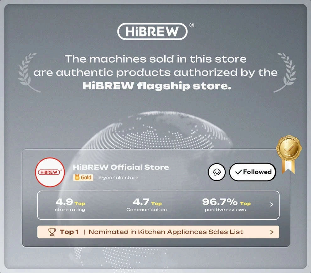 HiBREW Multiple Capsule Coffee Machine 5‑in‑1 Hot & Cold Brewing-H2B BK / spain / UK