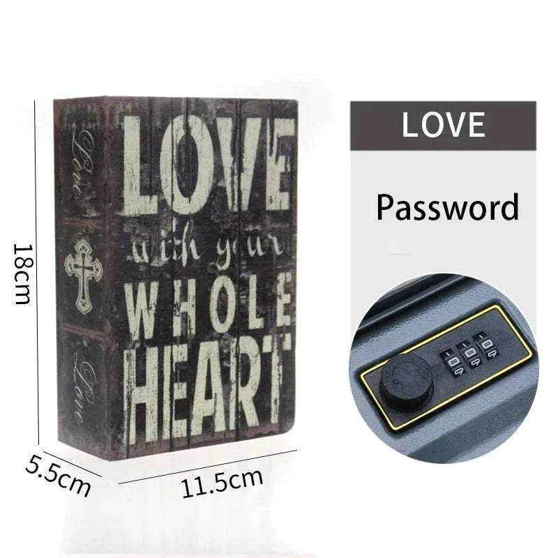 Hidden Book Safe Box with Lock for Cash, Keys & Valuables-Monroe-Password