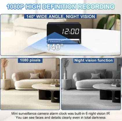 Hidden IP Camera Desk Clock with Remote Viewing