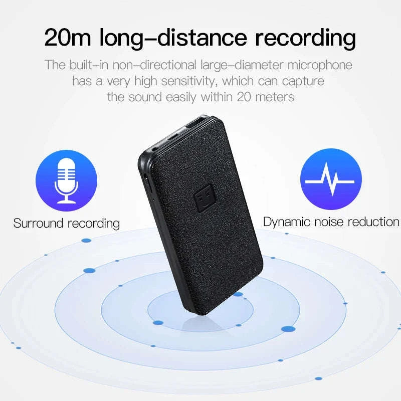 Hidden Voice Recorder Power Bank with 5000mAh and Long Recording-black / 64 GB