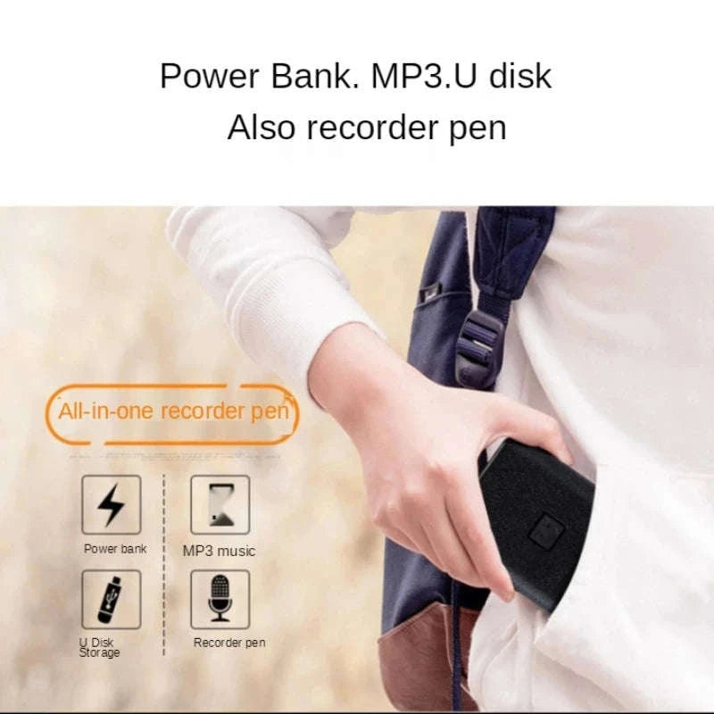 Hidden Voice Recorder Power Bank with 5000mAh and Long Recording-black / 64 GB