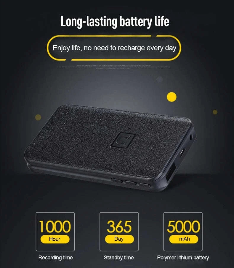 Hidden Voice Recorder Power Bank with 5000mAh and Long Recording-black / 64 GB