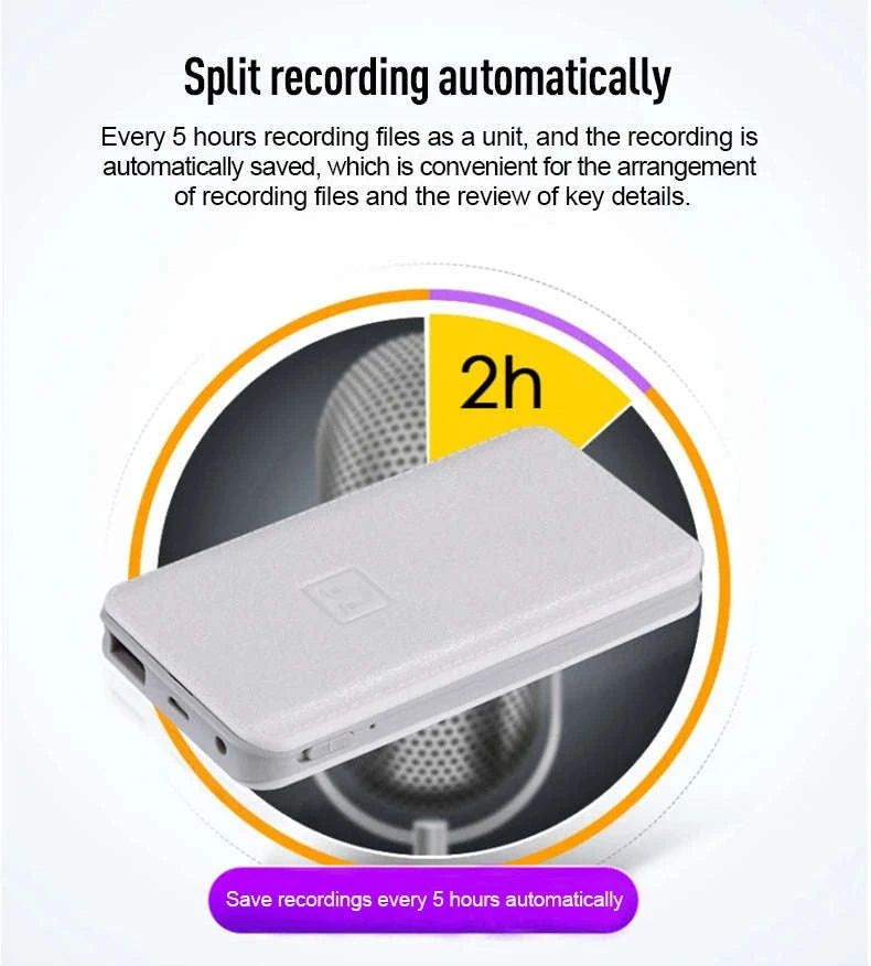 Hidden Voice Recorder Power Bank with 5000mAh and Long Recording-black / 64 GB