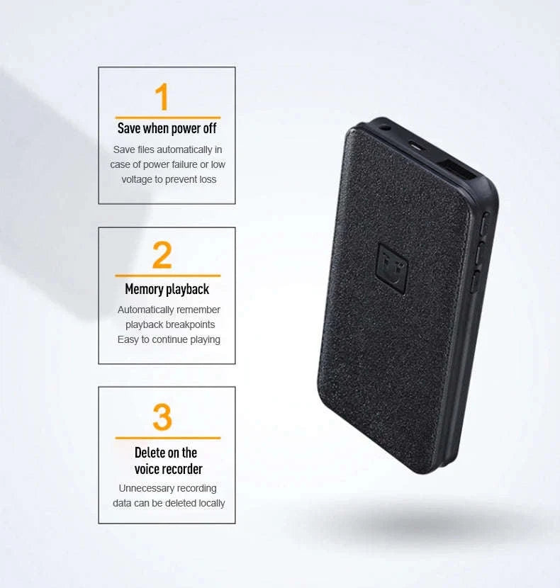 Hidden Voice Recorder Power Bank with 5000mAh and Long Recording-black / 64 GB