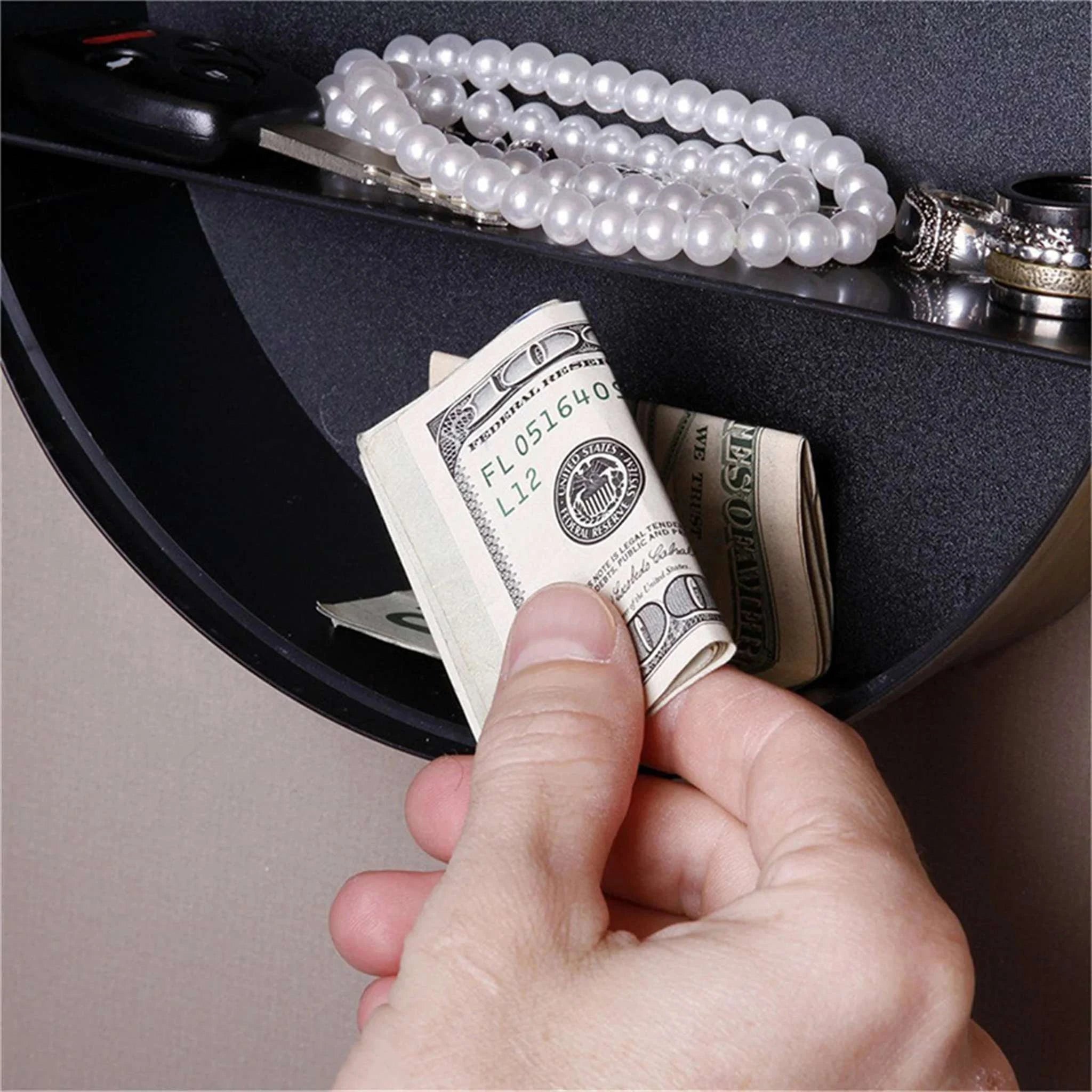 Hidden Wall Clock Safe with Secret Compartment for Valuables-Yellow 1PC