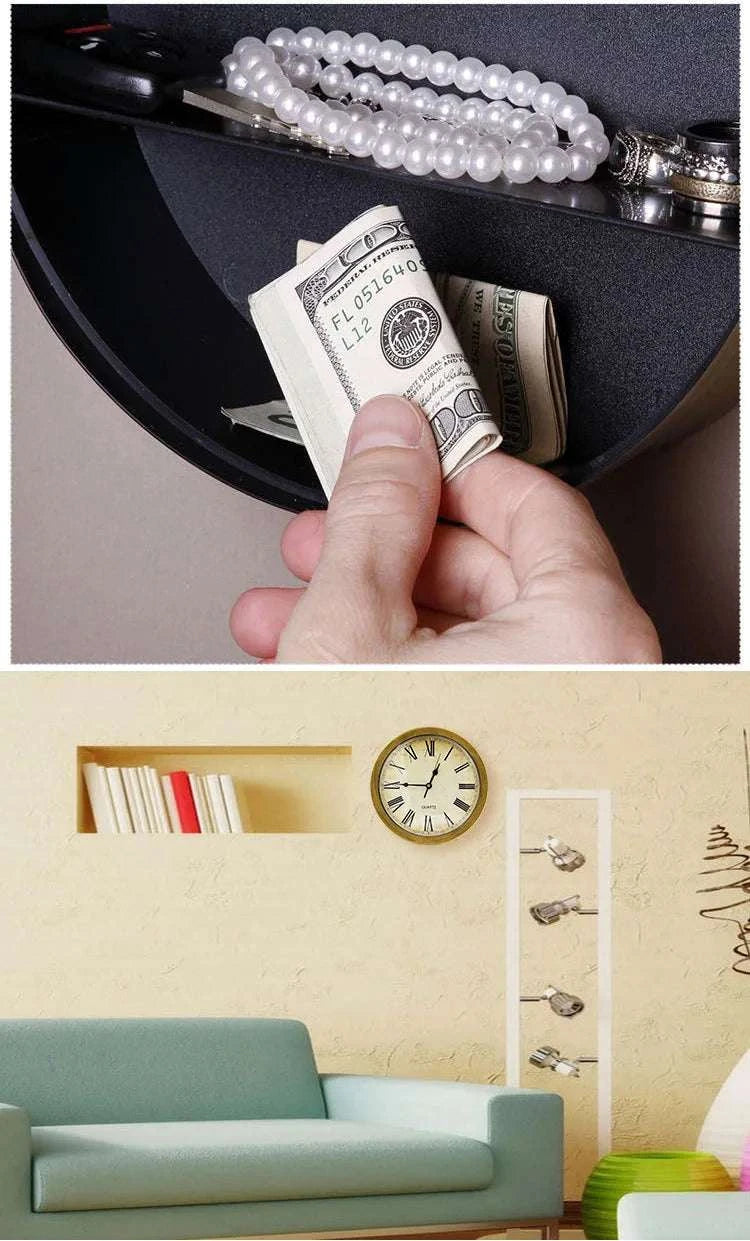 Hidden Wall Clock Safe with Secret Storage for Cash & Valuables-