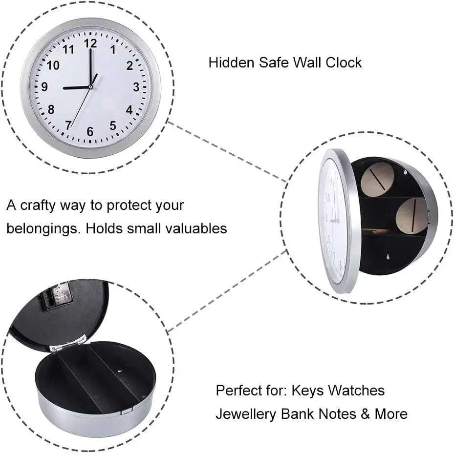 Hidden Wall Clock Safe with Secret Storage for Cash & Valuables-