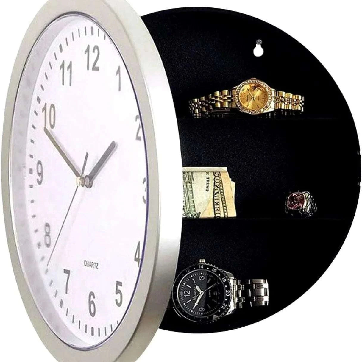 Hidden Wall Clock Safe with Secret Storage for Cash & Valuables-