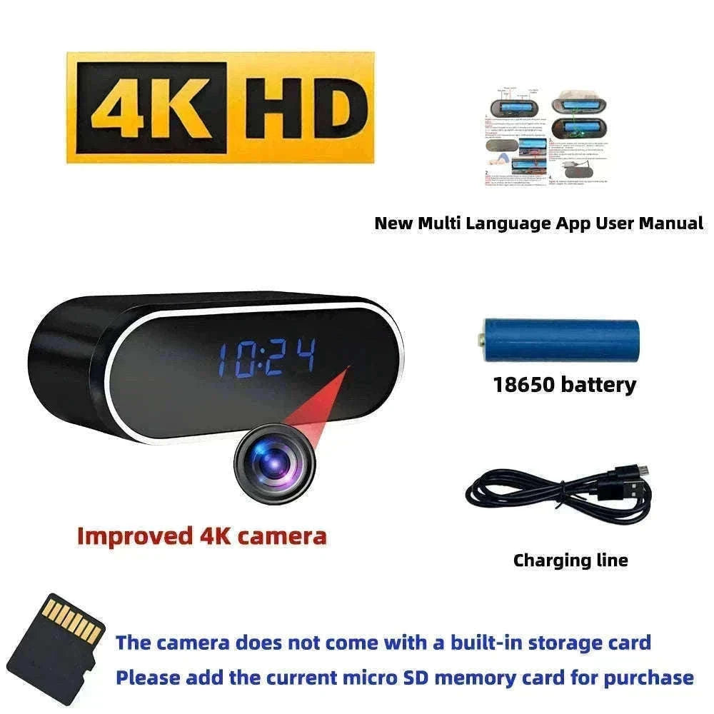 Hidden WiFi Clock Camera with Night Vision & Motion Detection-New camera / Add 32GB SD card / China Mainland