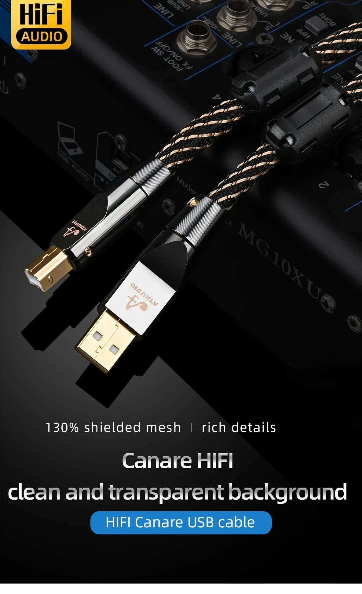 HiFi USB OTG Audio Cable Type C/A to Type B for DAC and Sound Card-1.5m / Upgraded A-C