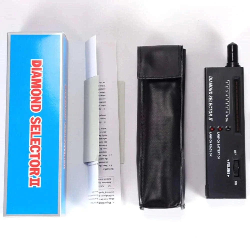 High Accuracy Diamond Tester Pen with LED & Audio Indicator Kit-Black