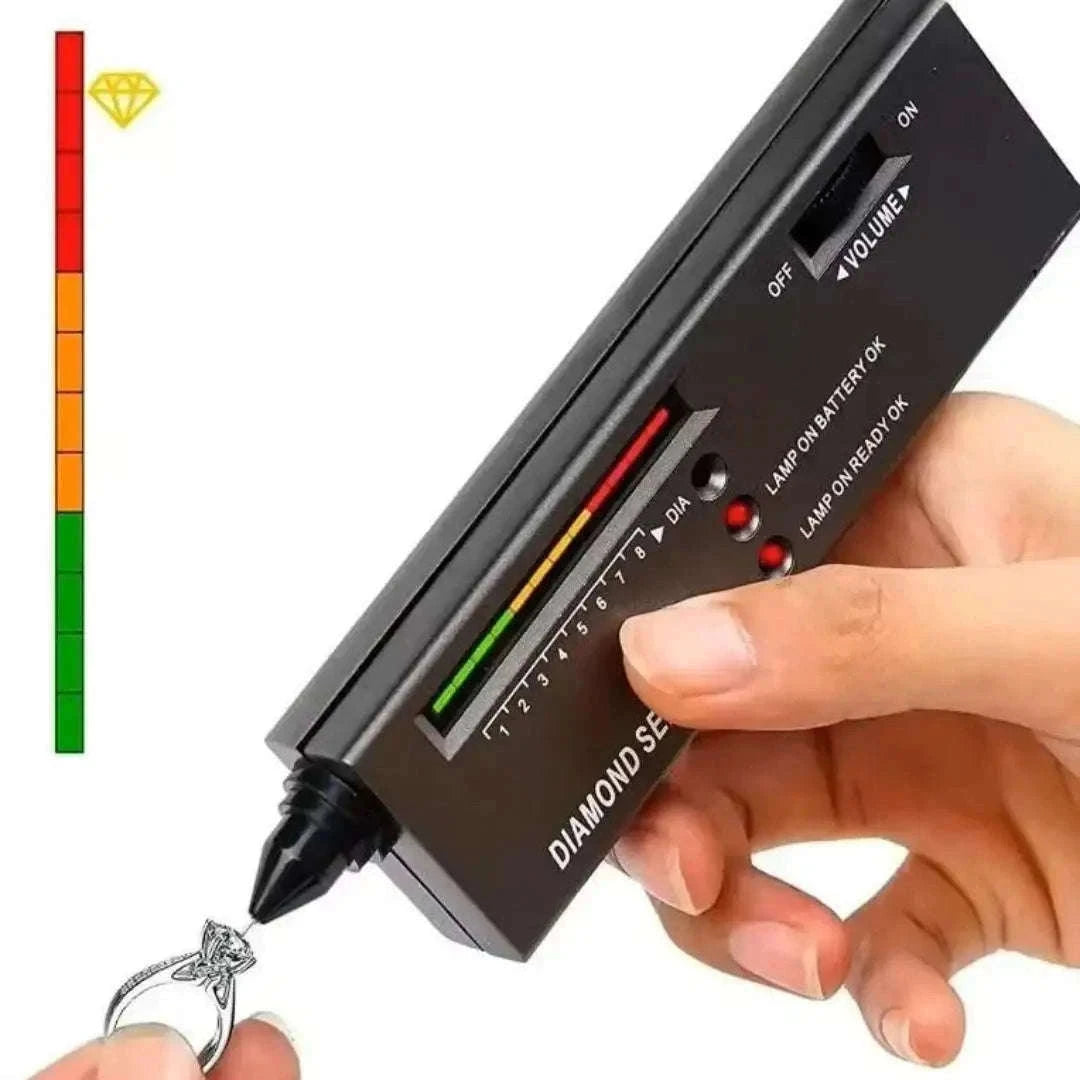 High Accuracy Diamond Tester Pen with LED & Audio Indicator Kit-Black