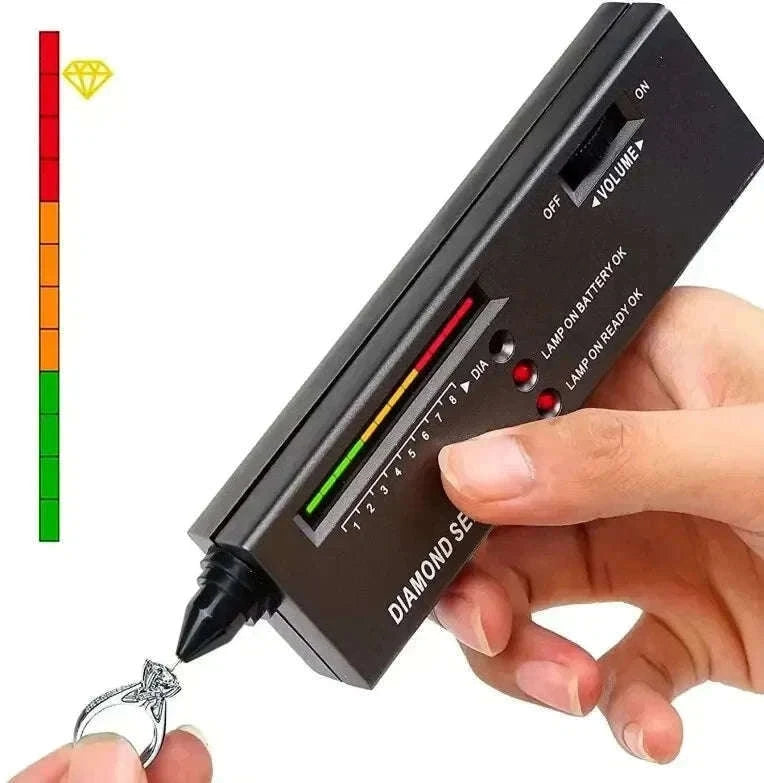 High Accuracy Diamond Tester Pen with LED & Audio Indicator Kit-Black