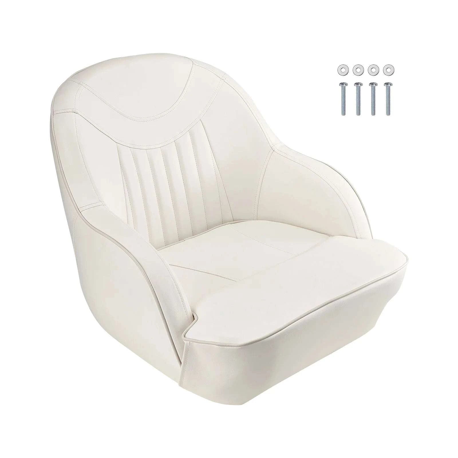 High Back Boat Captain Seat with Cushion & Waterproof PVC Cover-No Flip Up / United States