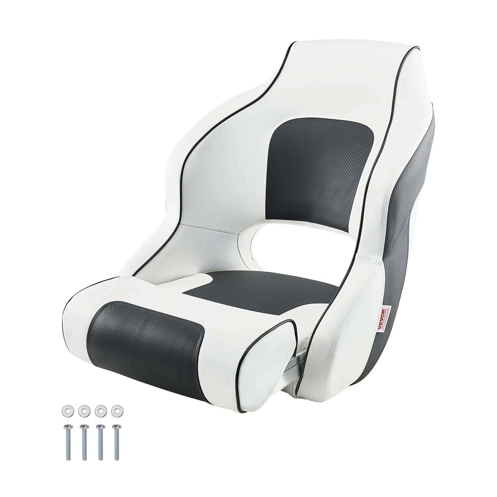 High Back Boat Captain Seat with Cushion & Waterproof PVC Cover-No Flip Up / United States
