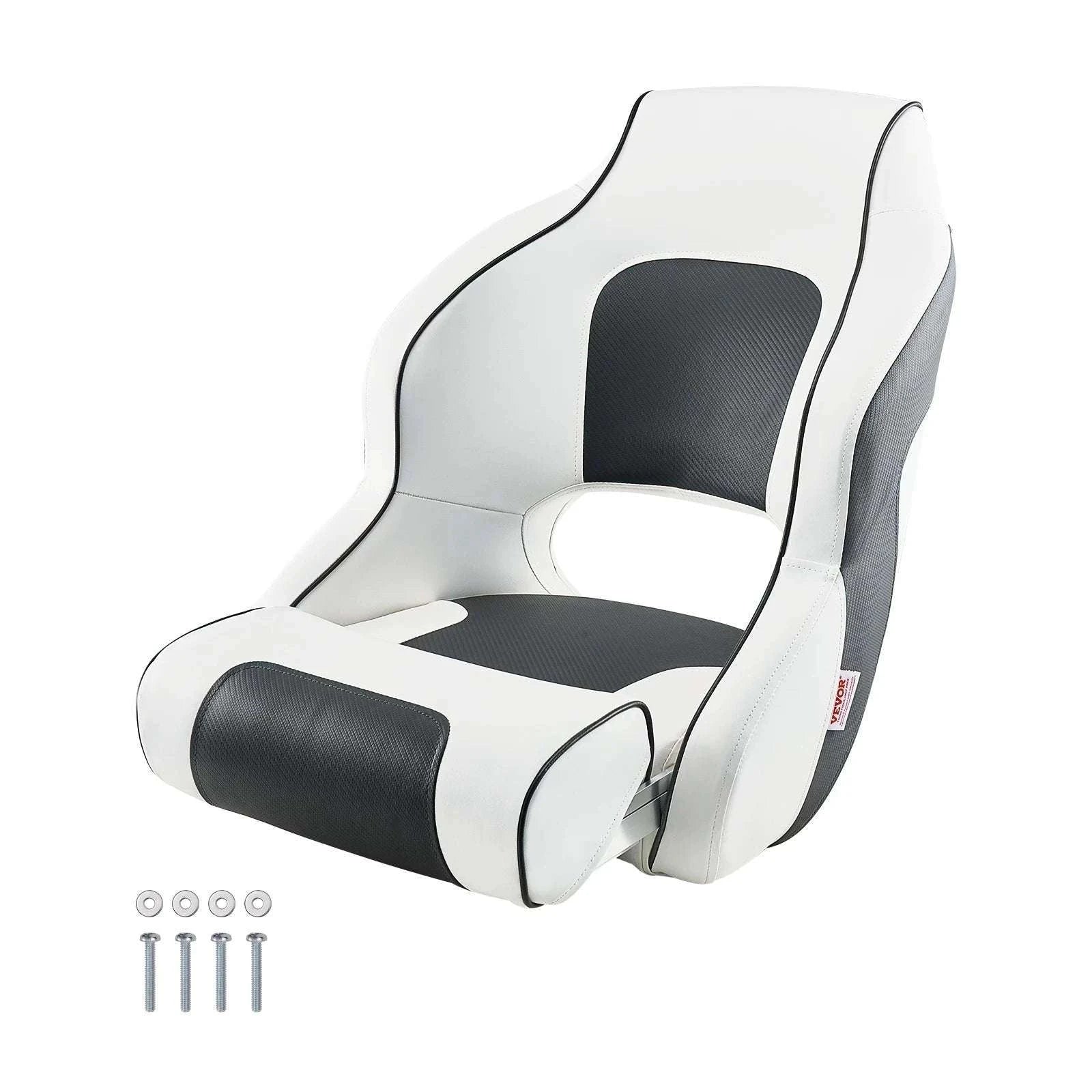 High Back Boat Captain Seat with Cushion & Waterproof PVC Cover-No Flip Up / United States