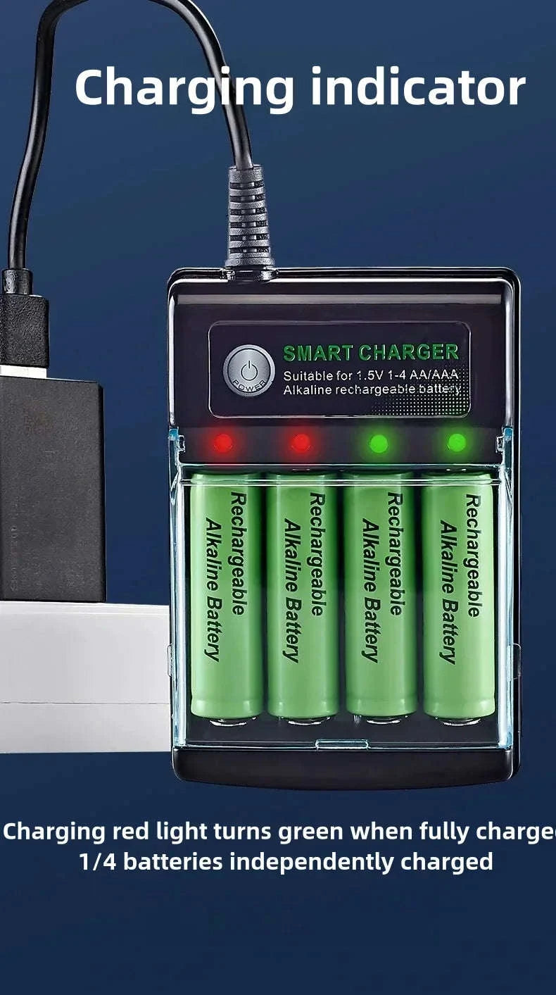 High-Capacity AA & AAA Rechargeable Battery Pack-16 PCS -charger box
