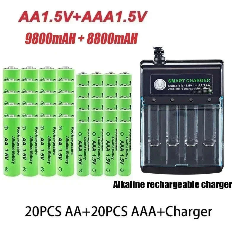 High-Capacity AA & AAA Rechargeable Battery Pack-16 PCS -charger box