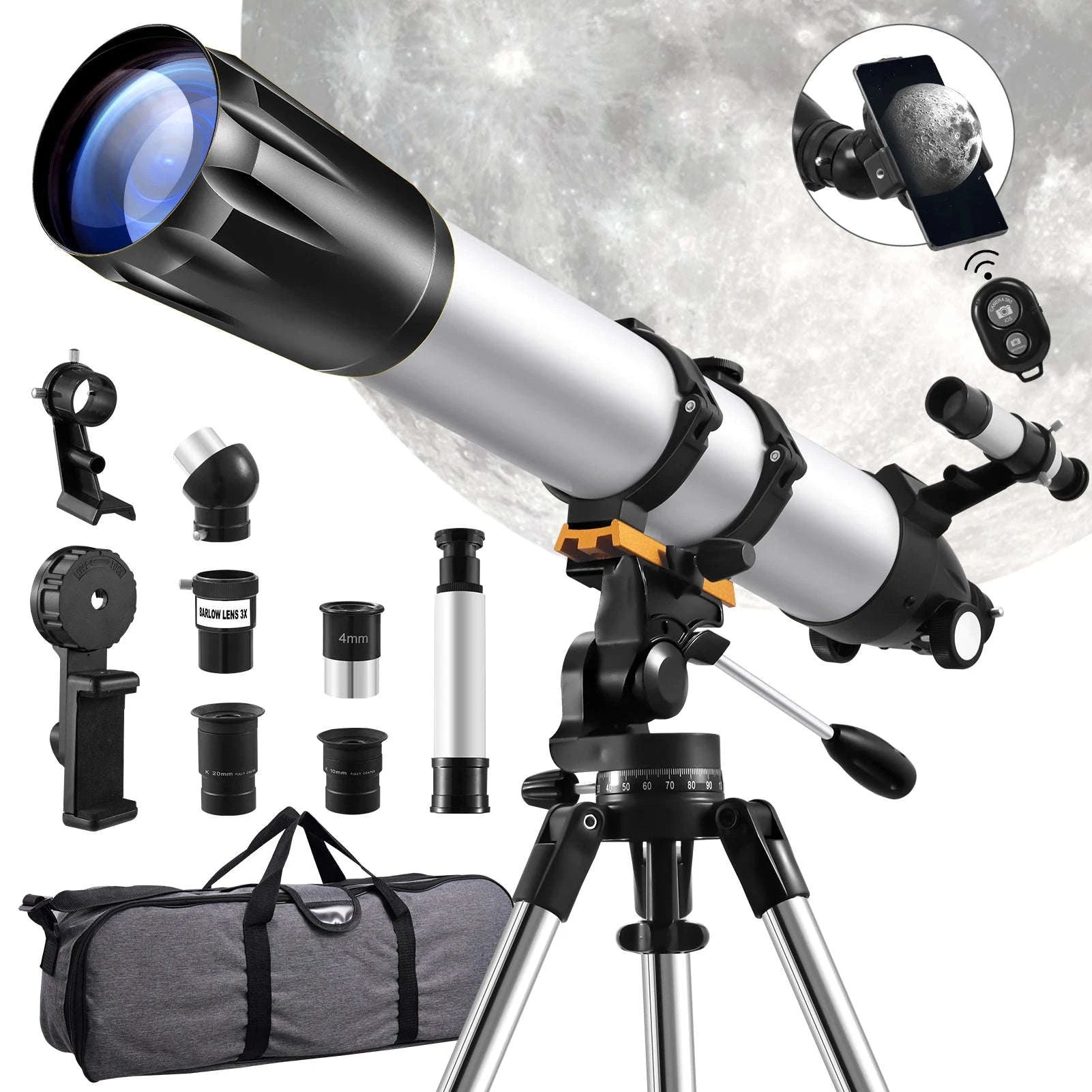 High-Definition Astronomical Telescope with Finderscope and Phone Mount-Telescope / GERMANY
