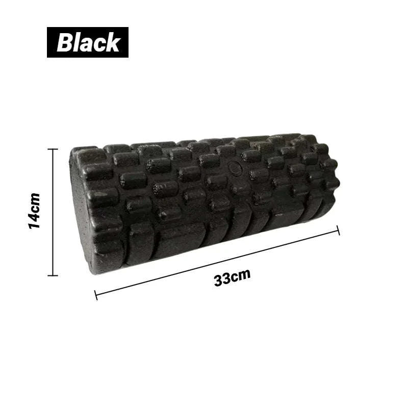 High-Density Foam Roller 33cm for Deep Muscle Relief & Recovery-Black (33x14cm)