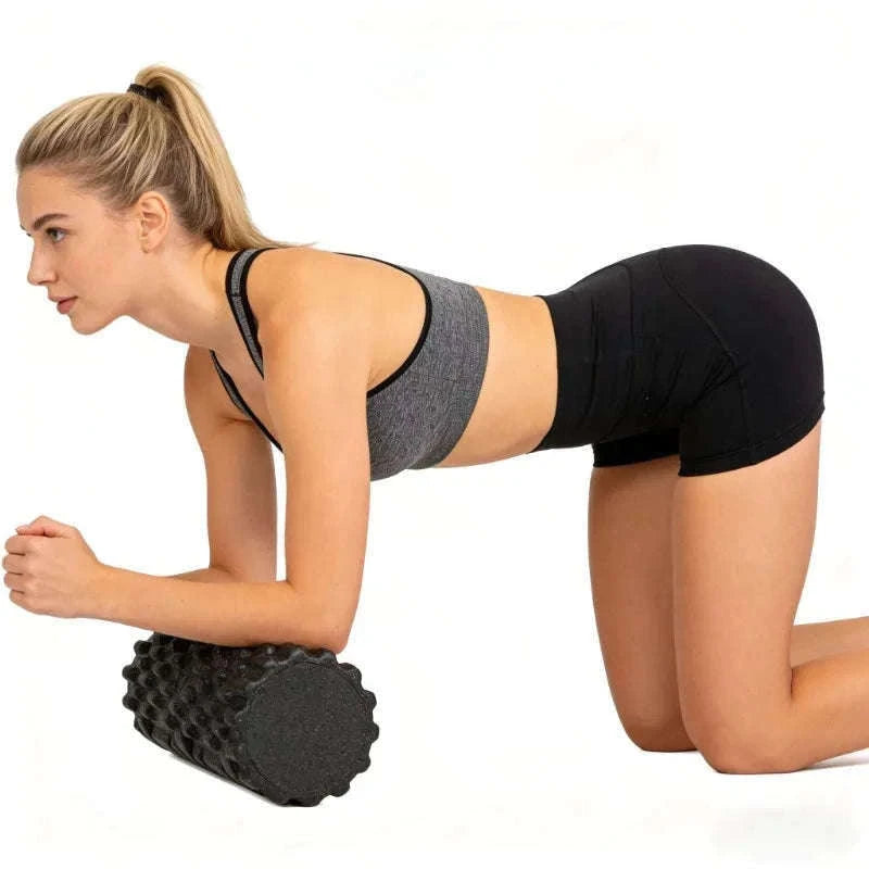 High-Density Foam Roller 33cm for Deep Muscle Relief & Recovery-Black (33x14cm)
