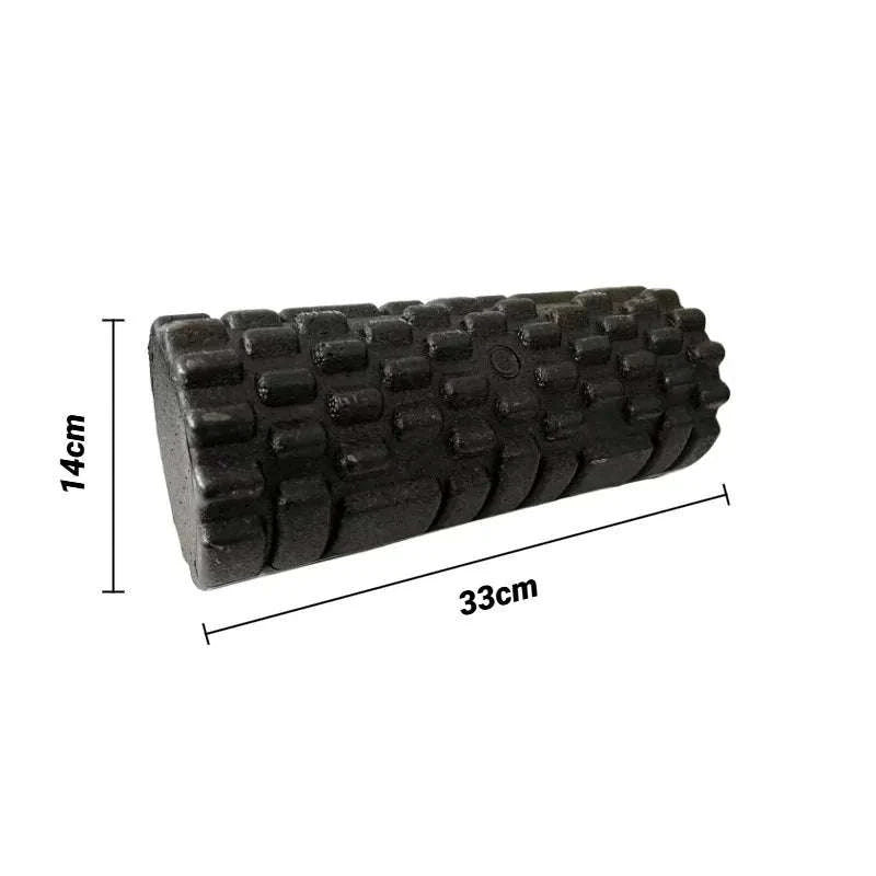 High-Density Foam Roller 33cm for Deep Muscle Relief & Recovery-Black (33x14cm)