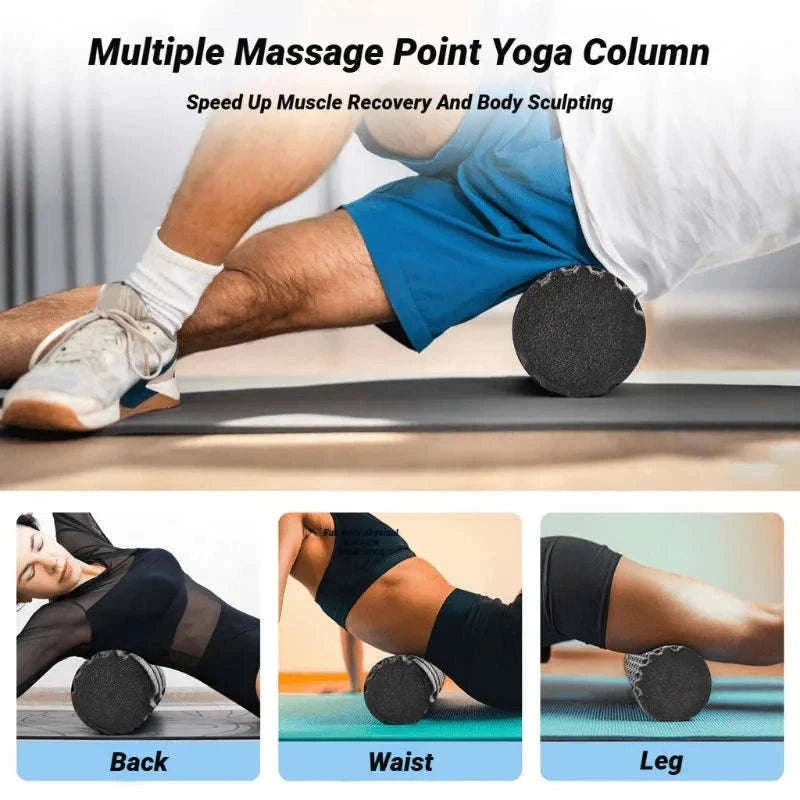 High-Density Foam Roller 33cm for Deep Muscle Relief & Recovery-Black (33x14cm)