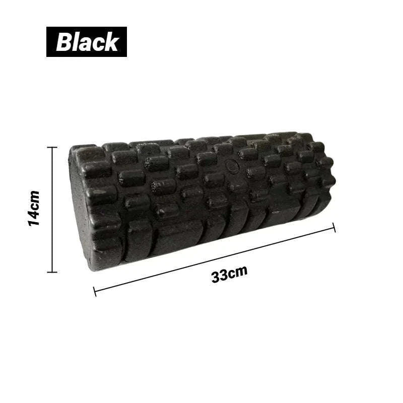 High-Density Foam Roller 33cm for Deep Muscle Relief & Recovery-Black (33x14cm)